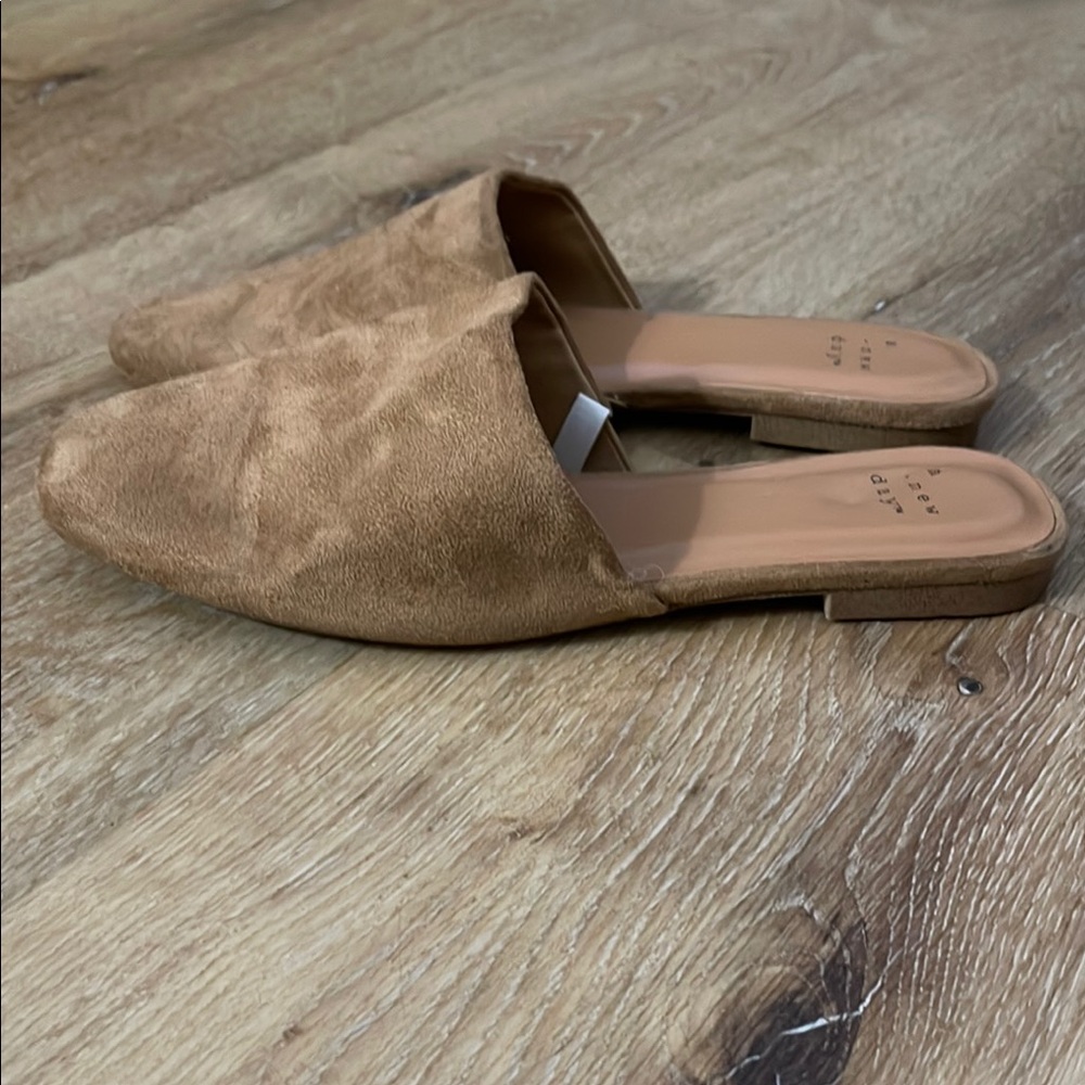 A New Day Tan Mules with Soft Suede Finish